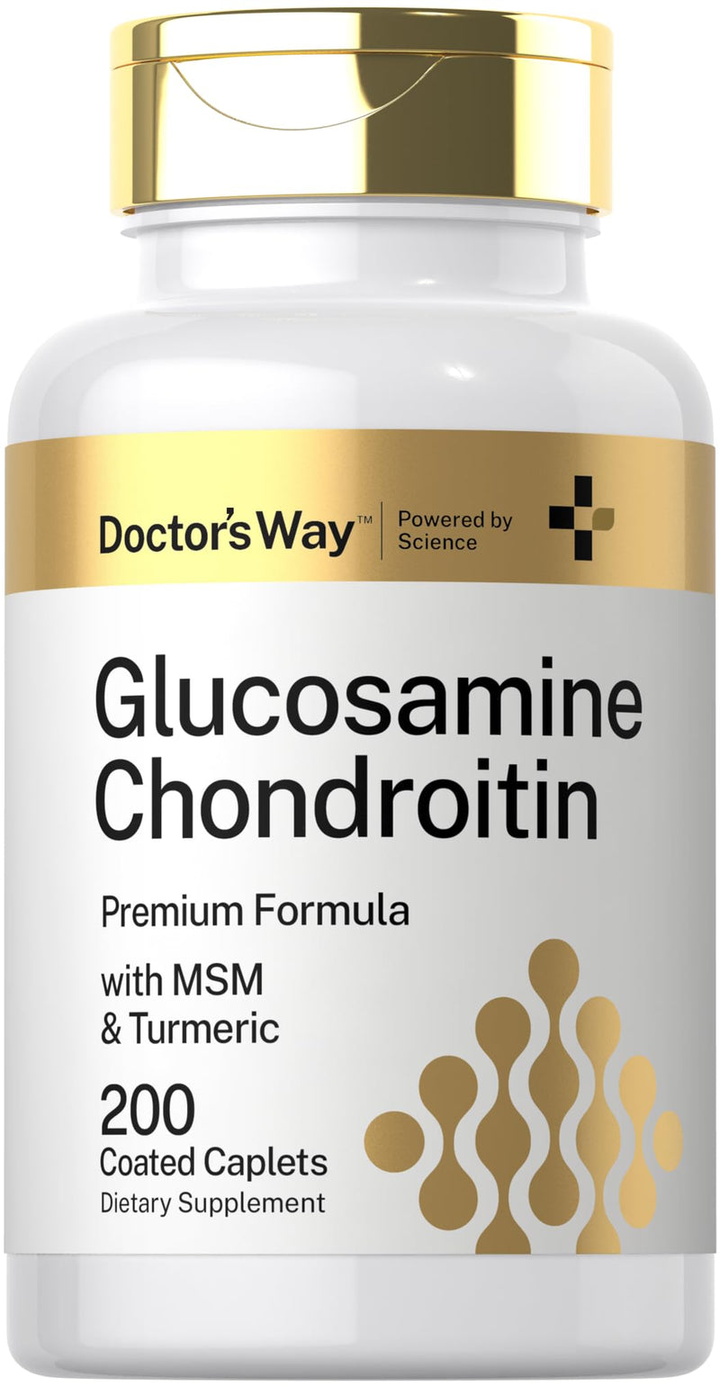 Doctor's Way Glucosamine Chondroitin MSM Turmeric | 200 Caplets | Advanced Support Complex | Non-GMO, Gluten Free Supplement - BeesActive Australia