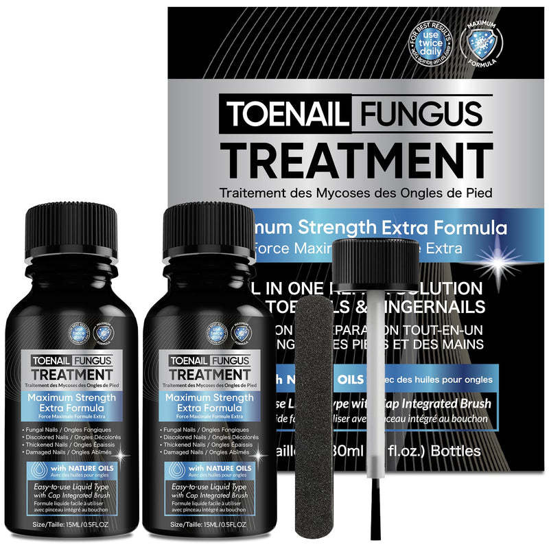 Fungus Treatment for Toenails, Toe Nail Fungus Treatment Extra Strength, Toenail Fungus Treatment, Fast Acting - 2 Packs, Black Scent 0.5 Fl Oz (Pack of 2)
