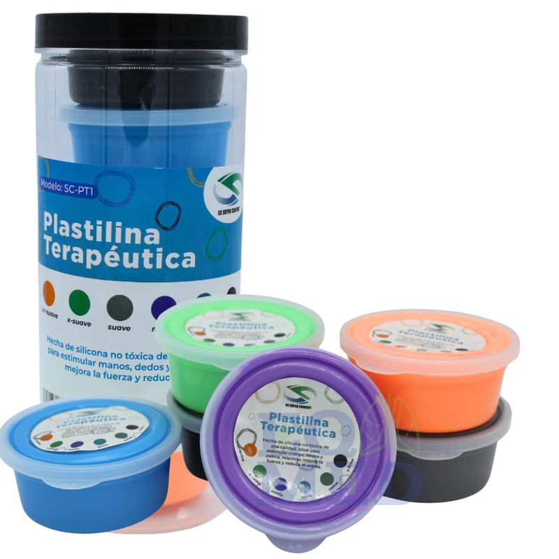 Therapeutic Hand Exercise Putty Set, 6 Resistance Levels, Non-Toxic Silicone for Hand Therapy, Stress Relief