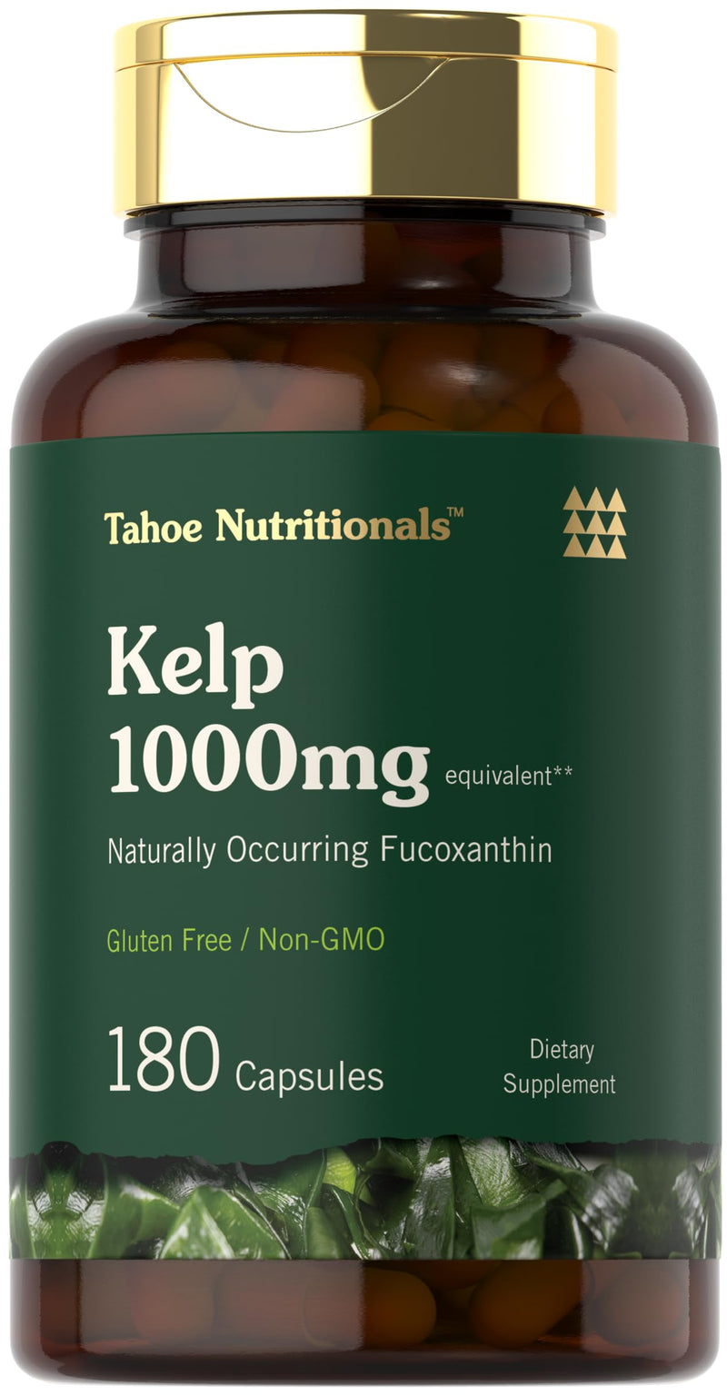 Tahoe Nutritionals Kelp Supplement Capsules | 1000mg | 180 Count | Non-GMO & Gluten Free Extract
