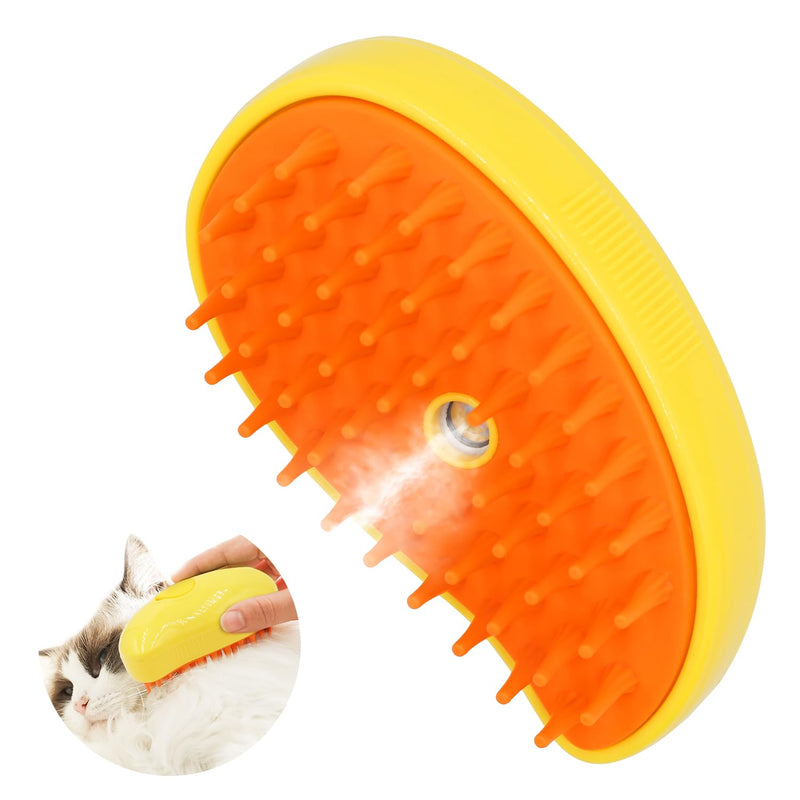 Cat Steam Brush, Multifunctional Steamy Cat Brush, 3 in 1 Steam Brush for Cats, Cat Hair Brush/Cat Massager, Misty Brush Cat, Steaming Pet Brush for Grooming Shedding Bathing - BeesActive Australia