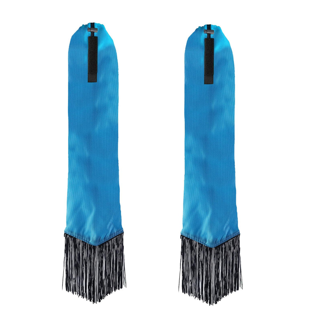 2Pcs Horse Tail Bag with Fringe & Snap, Smooth Lightweight Adjustable Fastener Nylon Horse Tail Bag with Fringe, Easy to Wear and Wrap (Blue)