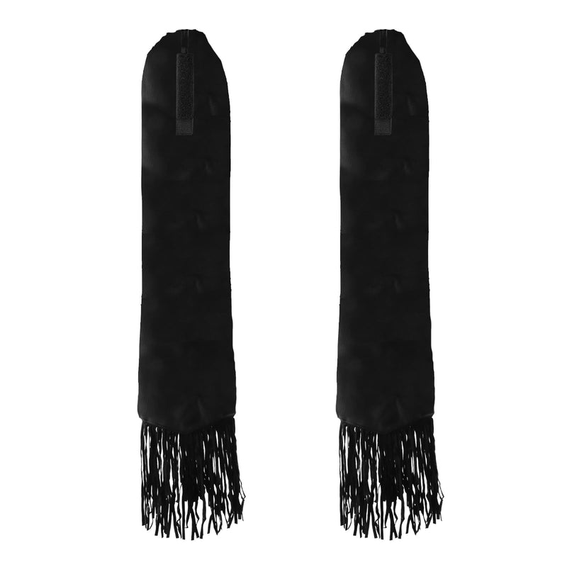 2Pcs Horse Tail Bag with Fringe & Snap, Smooth Lightweight Adjustable Fastener Nylon Horse Tail Bag with Fringe, Easy to Wear and Wrap (Black)