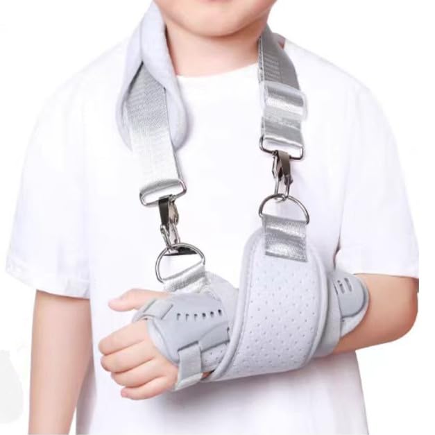 Kids Wrist Brace with Arm Sling Adult Wrist Support Brace Belt Youth Hand Immobilizer Children Night Support to Aid Sprains Strains Tendonitis Carpal Tunnel (Left hand, Small) Left hand