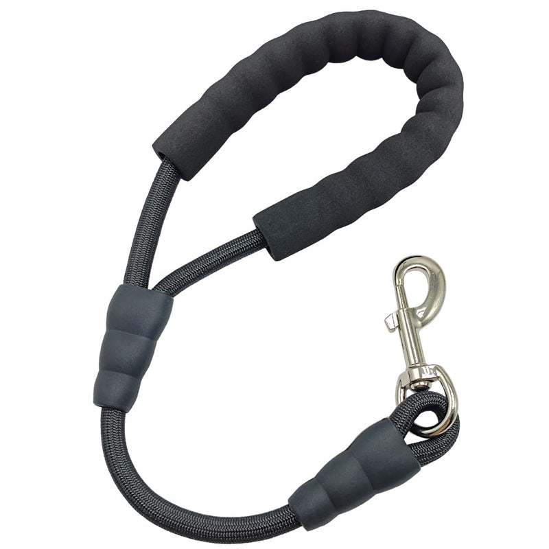 18 Inch Short Dog Leash + Traffic Pet Lead, Strong Nylon + Padded Handle + Well Made Clasp, Great for Medium and Large Dogs Training Walking (Black) 18 Inch black - BeesActive Australia