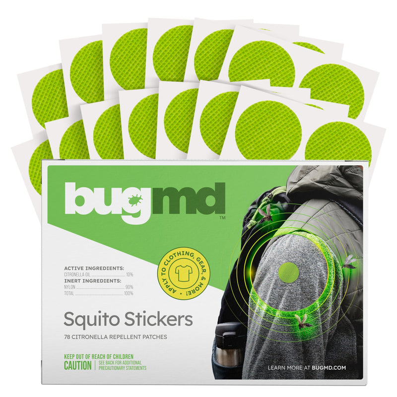 BugMD Squito Stickers Mosquito Repellent Patch Stickers for Adults (78 Patches), Safe & Effective Insect Repellent Patches for Toddlers, Kids, Camping, Beach & Outdoor Essentials 78 Sticker - 1 Pack - Adult