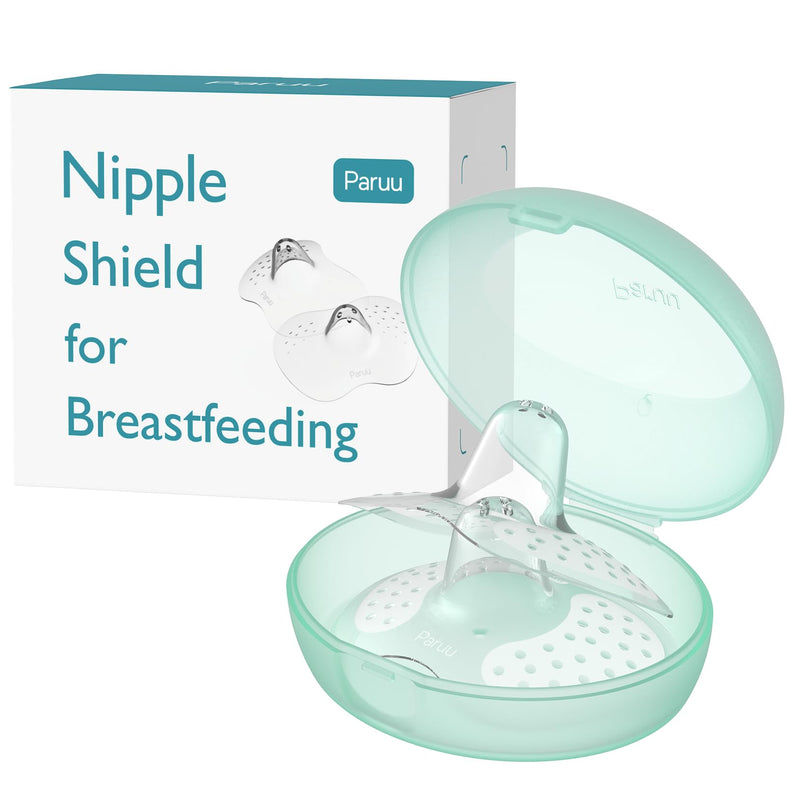 Paruu Contact Nipple Shields, Butterfly Breastfeeding Nipple Shields for Protecting Sore, Flat or Inverted Nipples, 100% Food-Grade Silicone, Made Without BPA/BPS, Include Carry Case (20mm) 20mm - BeesActive Australia