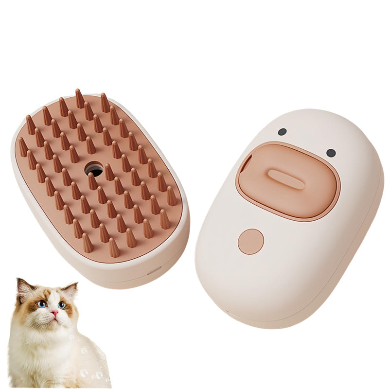 GdHaHSP Cat Steam Brush,Cat Brush with Steam,Pet Brush Steam,Cat Steam Brush for Shedding,Steamy Cat Brush,Steam Brush for Cat,Dog(off-white) - BeesActive Australia