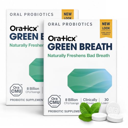 OraTicx Green Breath Oral Probiotics, Fresh Breath, Mint Flavor, 30ct 2-PK