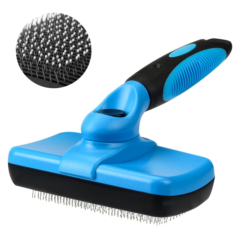 Dog Brush,Dog Brush for Shedding,Dog Brushes for Grooming,Slicker Brush for Dogs,Undercoat Brush for Dogs,Cat Brush,Cat Brushes for Indoor Cats,Self Cleaning,Skin Friendly (Blue) - BeesActive Australia