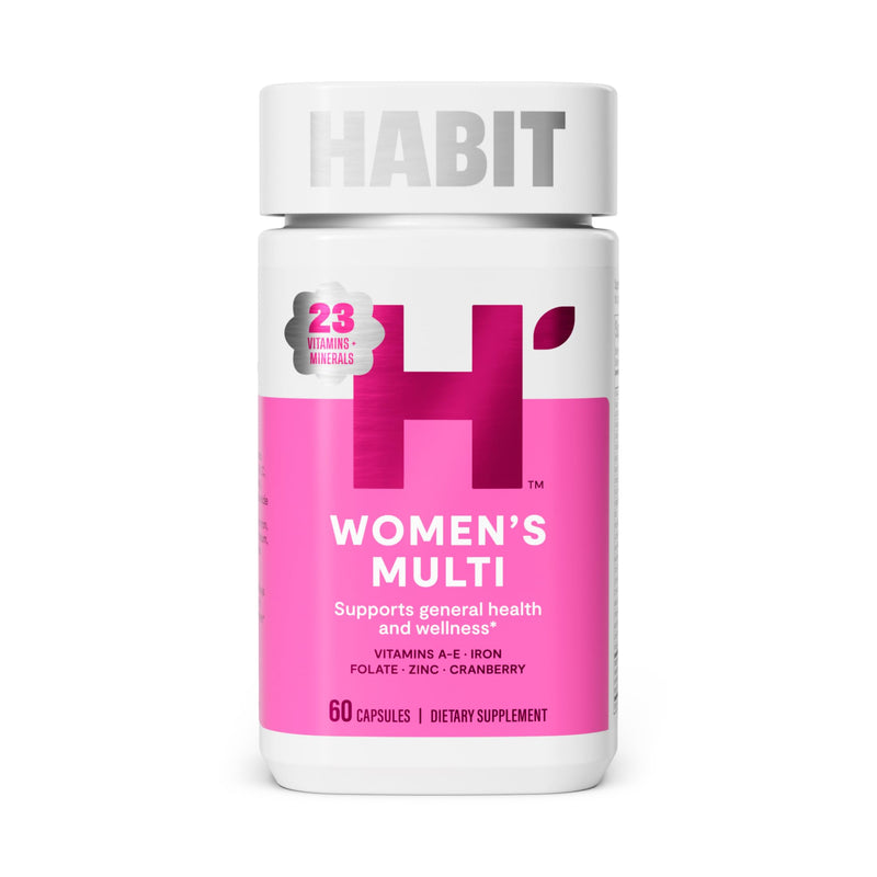 Habit Womens Multi Supplement (60 Capsules) - New Look, Supports General Health & Wellness, 23 Essential Vitamins and Minerals, Fruit extracts, Folate, Iron, B12, Biotin, Non-GMO (1 Pack) 1 Pack