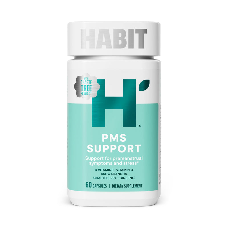 Habit PMS Support Supplement for Women (60 Capsules) - Supports Premenstrual Symptoms & Stress, Hormone Balance, Mood, B Vitamins, Vitamin D, Chasteberry, Ashwagandha, Gluten-Free, Non-GMO (1 Pack) 1 Pack