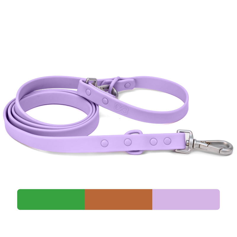 Waterproof Dog Leash | BearBone Double Ended Dog Leash | PVC Rubber Dog Leash with Dual Clip for Versatility | Lilac Dog Leash for Medium Dogs and Large Dogs (Lilac, Medium) - BeesActive Australia