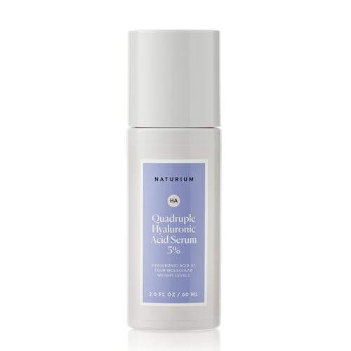 Naturium Quadruple Hyaluronic Acid Serum 5% Jumbo, Hydrating & Plumping Face Serum, Anti-Aging & Moisturizing Skin Care, Fragrance-Free, 2 oz 2 Fl Oz (Pack of 1)