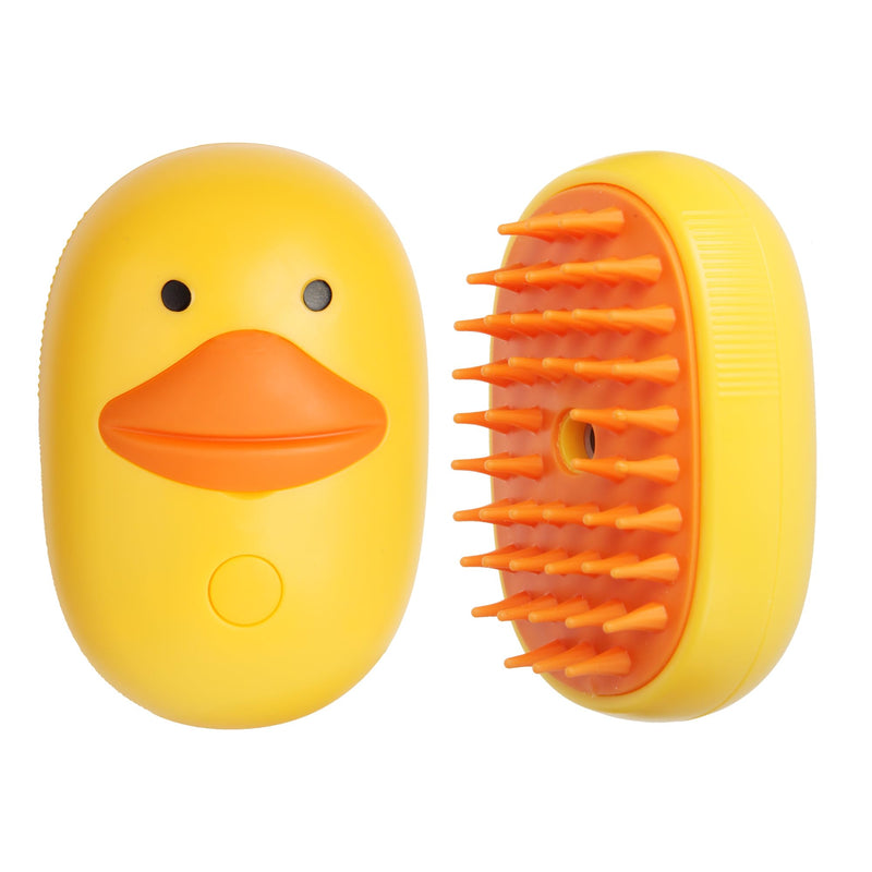 Gauzi 3 in 1 Cat Steam Brush for Shedding Spraing Cleaning and Massaging Dog Pet Hair Brush (Yellow) Yellow - BeesActive Australia