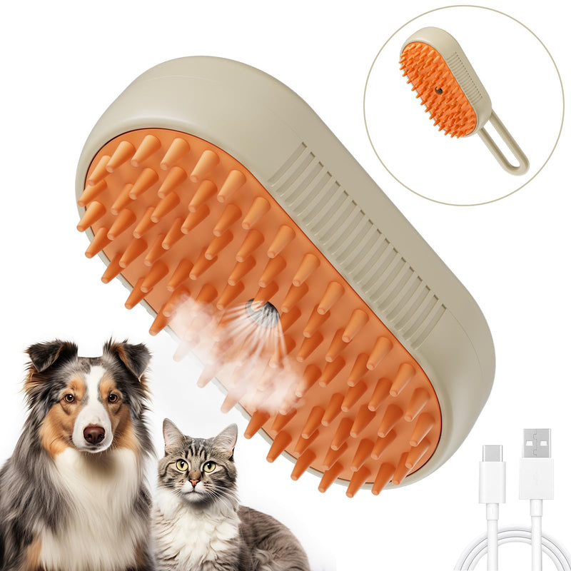 Cat Steam Brush, 3 in 1 Steamy Cat Brush Cleanser,Silicone Massage Grooming Brush for Shedding,Cat Brush to Reduce Static Flying Hair - BeesActive Australia