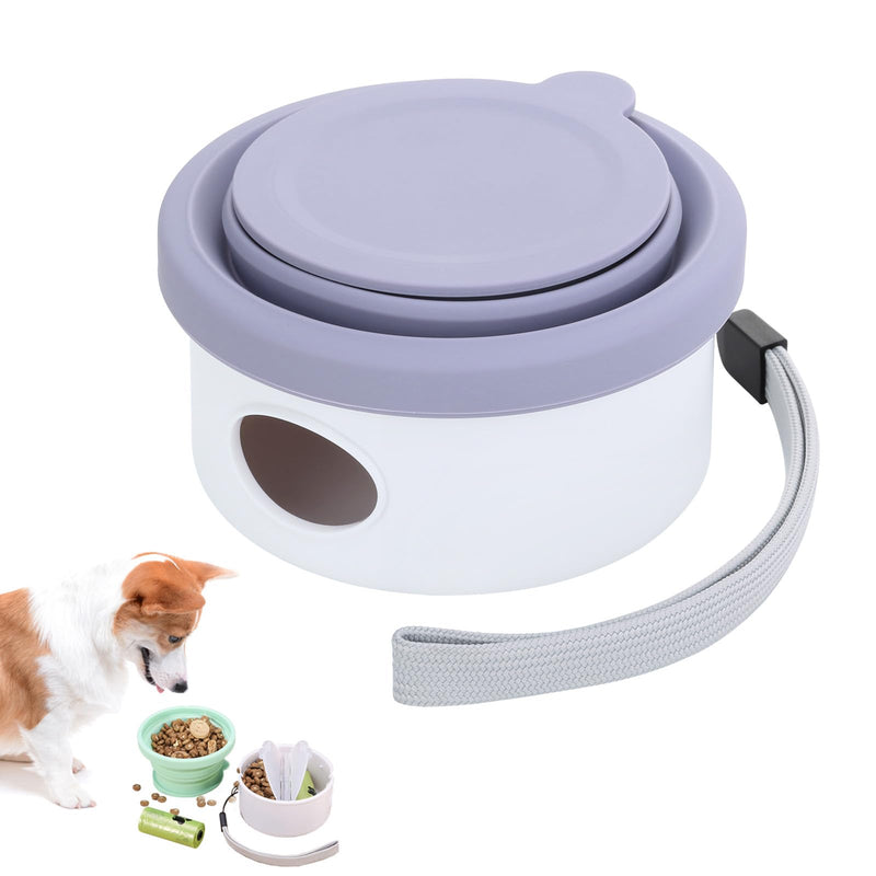3 in 1 Multifunction Collapsible Travel Dog Bowls Portable Dog Cat Fod & Water Bowl Puppy Essentials Pet Camping Supplies Complimentary Pet Feces Cleaning Bag (Purple) Purple - BeesActive Australia
