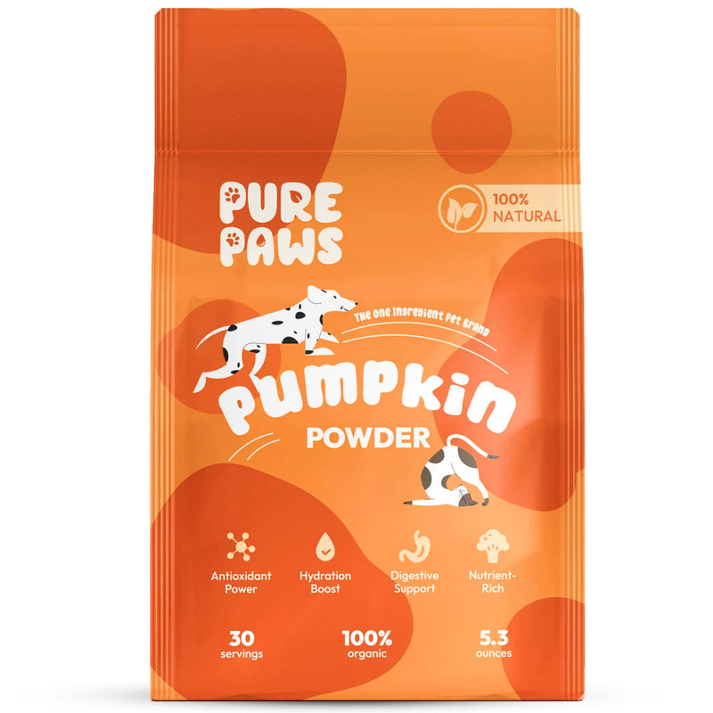 Organic Pumpkin Powder for Dogs, Puppies, Cats, and Kittens: Your Pet's Essential Digestive Supplement 7.5oz