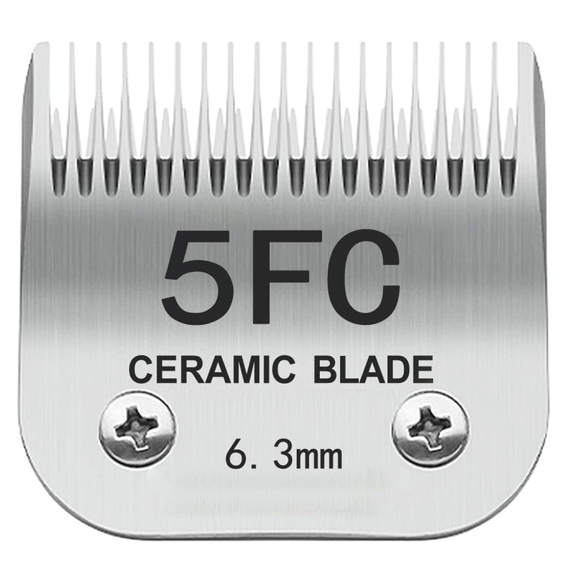 5FC Pet Dog Grooming Detachable Blades, Compatible with Andis Size-5FC Cut Length 1/4"(6.3mm), Most A5,KM Series Clippers,Made of Ceramic Blade & Stainless Steel Blade(Silver) - BeesActive Australia