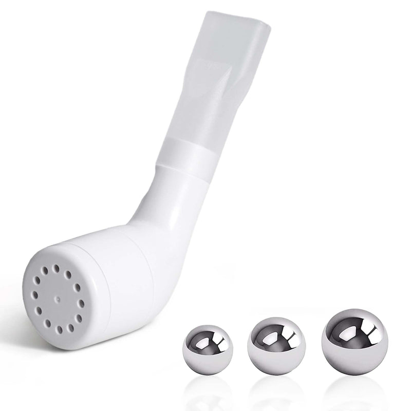 Breathing Exercise Device for Lungs, Breathing Trainer, Mucus Removal with 16/18/20 mm Stainless Steel Balls, White - BeesActive Australia