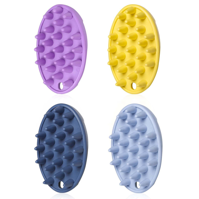 Dog Bath Brush, 4 PCS Dog Brush for Bathing, Dog Shampoo Grooming Brush for Short & Long Haired Dogs, Soft Pet Rubber Shedding Brush Set, Dog Washing Brush Scrubber for Soothing Massage - BeesActive Australia