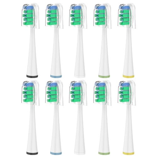 Replacement Brush Heads for Waterpik Sensonic Complete Care Toothbrush White(pack of 10)