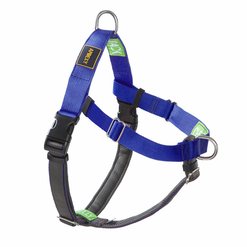 Anti Pull Dog Harness Freedom Walking, Stop Pulling with Two Stainless D-Rings, Comfortable & Lifhtweight, Sewn-in Instructions Labels for Easy Use (Blue, Large) Blue - BeesActive Australia