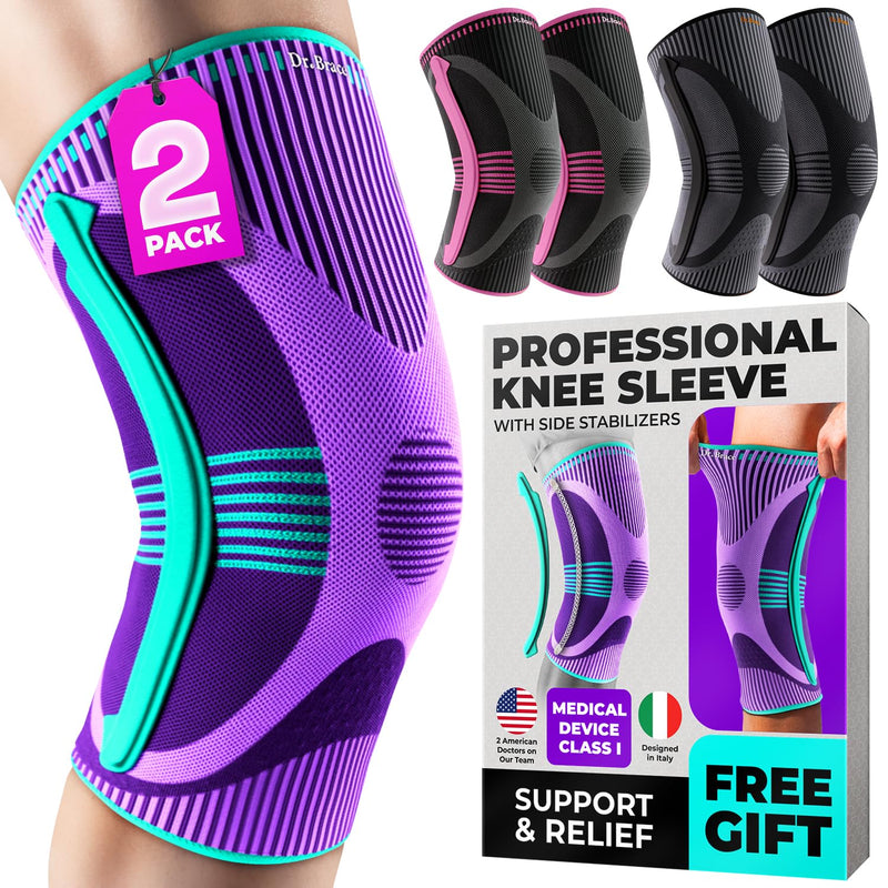 DR. BRACE ELITE Knee Brace with Size Stabilizer (2 Pack) Knee Brace for Women & Men, Workout, Sports, Daily Knee Compression Sleeve for Maximum Knee Pain Support & Fast Recovery (Galaxsis, Medium) Galaxsis - BeesActive Australia