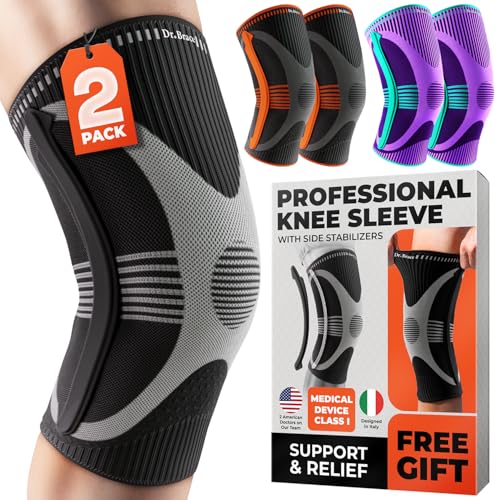 DR. BRACE ELITE Knee Brace with Side Stabilizer (2 Pack) Knee Brace A Mercury Medium