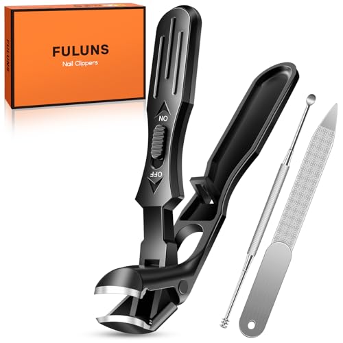 Toenail Clippers for Seniors Thick Toenails, 2026 Large Angled Nail Clippers for Men Thick Nails with Catcher, Heavy Duty Nail Cutter Long Handle Sharp Fingernail Clipper Gifts for Men Women Adults Black Angled Head Nail Clippers