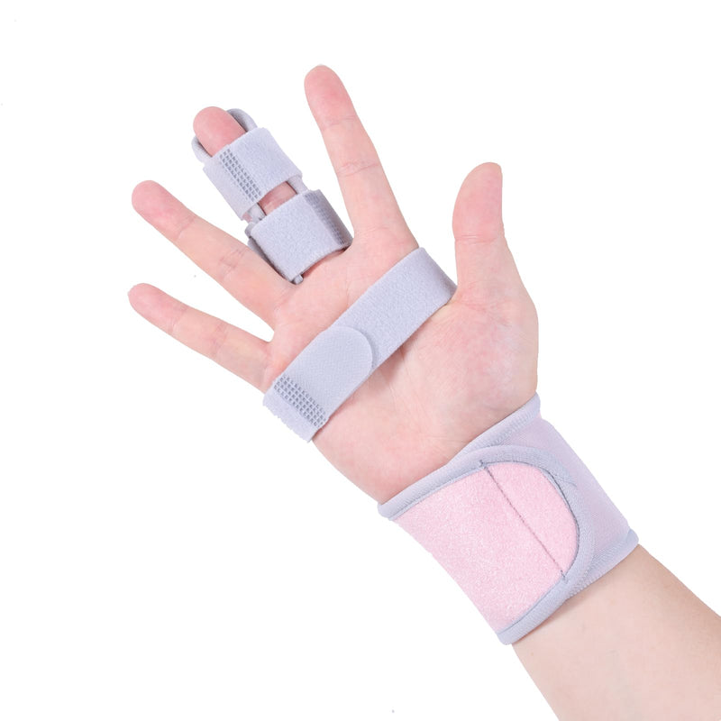 lefeke Trigger Finger Splint, Finger Brace for Middle, Index, Pinky or Ring Finger Support, Hand Splint for Broken Fingers, Arthritis, Fracture, Hand Brace with Fingers Support (Pink) Pink