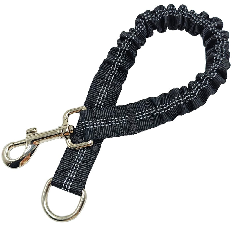 Short Dog Leash Extender, 18 in Bungee Shock Absorbing, Nylon Multifunctional Dog Leash for Medium Large Dogs Walking Training Running 18 Inch black - BeesActive Australia