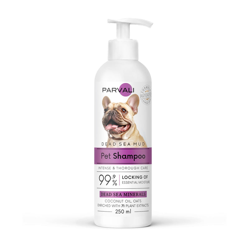 Natural Dead Sea Mud Bath Dog Shampoo (250 ml, 8.45 fl oz). A purifying Anti-Itching Gentle Skin and Coat Care Formula. Minerals Rich, Long-Lasting Perfume, Easy Application. Enjoy! Extra Mud Shampoo - BeesActive Australia