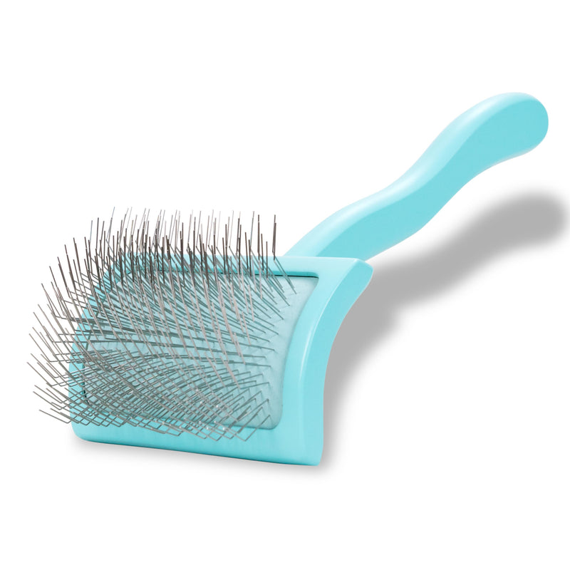 Chris Christensen Big G Dog Slicker Brush for Dogs (Goldendoodles, Labradoodles, Poodles), Groom Like a Professional, Fluff Detangle Style, Saves Time Energy, Teal, Medium - BeesActive Australia