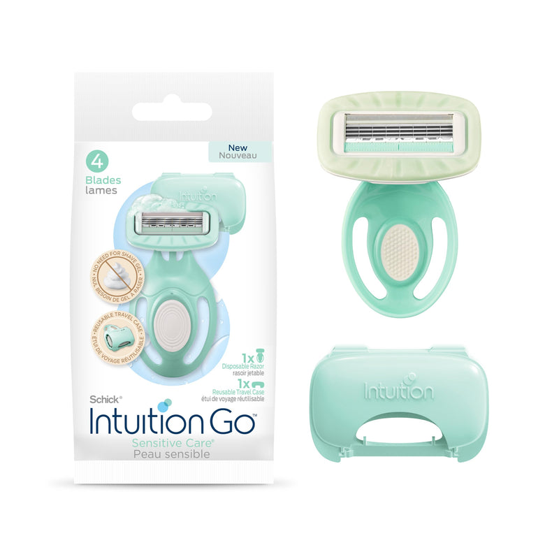 Schick Intuition Go Disposable Travel Razor for Women, 1 Count | Sensitive Skin Razors for Women, Travel Essentials, Womens Disposable Razors with Organic Aloe, Vacation Essentials - BeesActive Australia