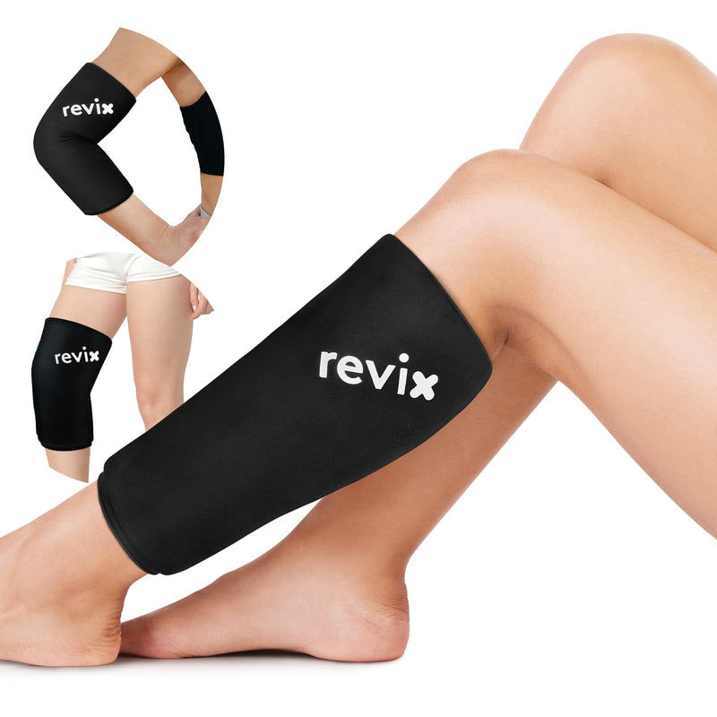REVIX Shin Splint Relief Ice Packs, Calf Compression Sleeve for Legs Reusable Ice Pack for Elbow, Arm & Knee Pain Relief, Hot Cold Therapy for Sports Injury Recovery & Sprains Standard 1.0 - BeesActive Australia