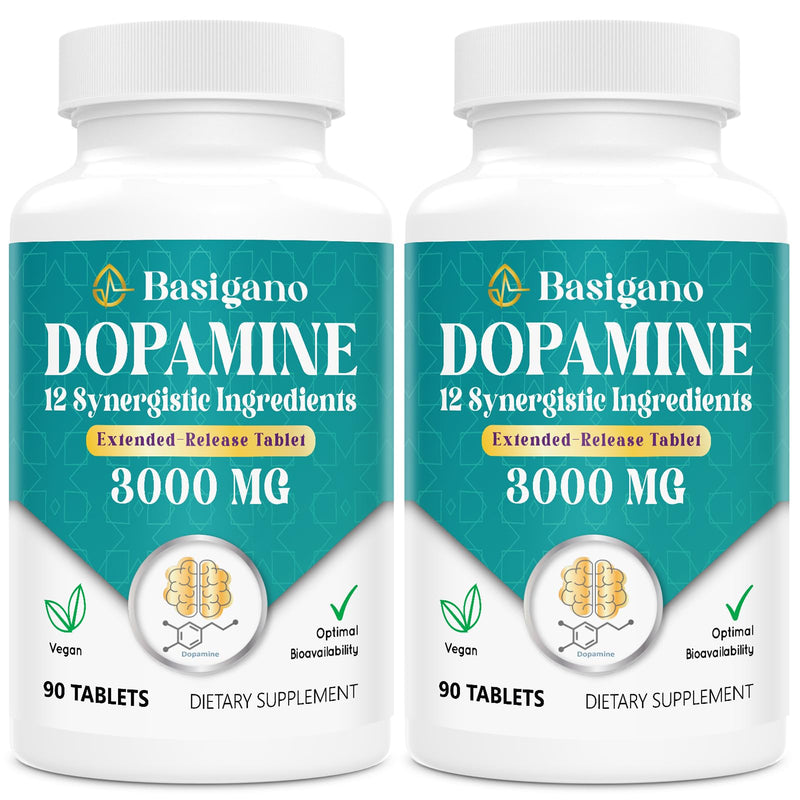 Natural Dopamine Supplement - Gluten-Free - 90 Tablets(Pack of 2) unflavor 90 Count (Pack of 1) - BeesActive Australia
