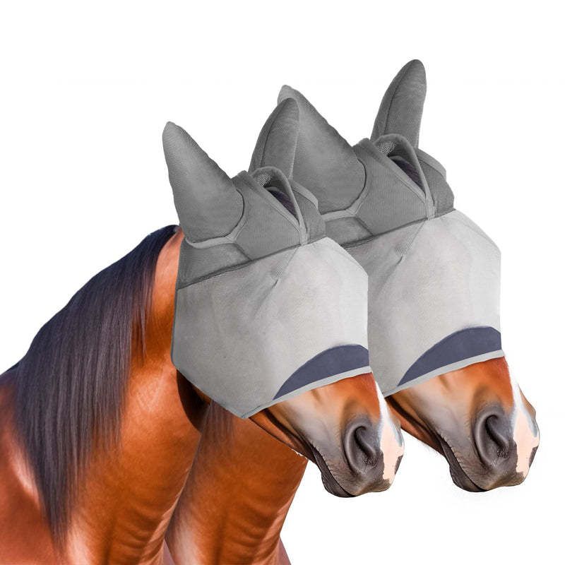2pcs Horse Fly Mask, Super Comfort Fly Masks for Horses, Adjustable UV Protection Breathability Horses Fly Masks with Ears, Pony Mini Equine Fly Mask (2pcs, Large) 2pcs - BeesActive Australia