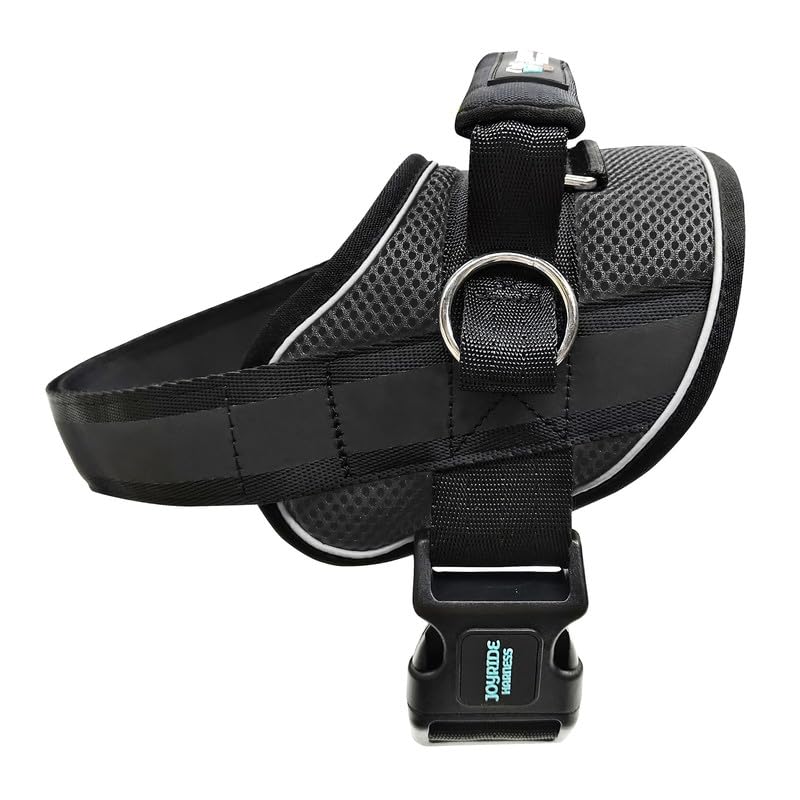 Joyride Harness Summer Mesh Vest – 2.0 No Pull Dog Harness - Adjustable, Breathable Vest - Custom Name Tag Included - Perfect for Small, Medium & Large Dogs Black - BeesActive Australia