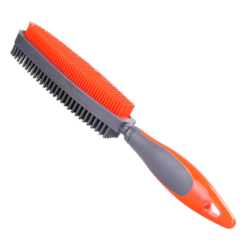 Rubber Pet Hair Removal Brush for Couch Clothes Dog Cat Pet Hair Carpet, Also Used as Dog Cat Bath Brush with Massage Effect (orange) Orange - BeesActive Australia