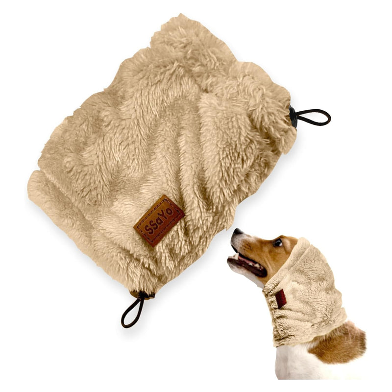Adjustable Dog Ear Muffs Noise Protection – Neck Ear Warmer Hoodie - Cats, Dogs Snood No Flap Ear Wrap Noise Canceling for Anxiety Relief, Thunderstorms, Fireworks, Pet Grooming (Brown, Large) No Flap Ears Brown - BeesActive Australia
