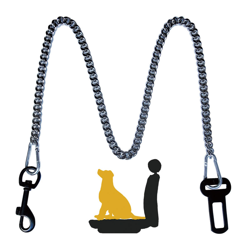 Dog Seat Belt for Car, Metal Dog Seatbelt Stainless Steel No chew Dog Car, Pet Vehicle Safety Restraint, Heavy Duty Big Canine Dog Car Leash Strap Seat Belt for Dogs in Car - BeesActive Australia