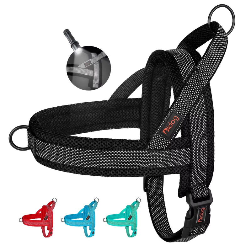 Didog No Pull Dog Harness with Breathable Mesh Padded, Full Reflective & Quick Fit Adjustable Vest Harness, Easy for Training Walking for Small & Medium and Large Dogs (Black, M) M:chest 21-26" Black - BeesActive Australia