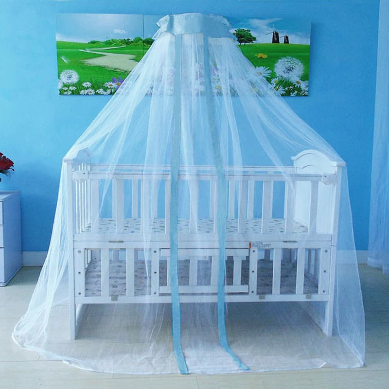 Crib Mosquito Net Crib Dome Bed Canopy Foldable Cot Net Tent Universal Palace Style Dome Bed Curtain (Stand Rod NOT Included) White M(56"w X 63"h)
