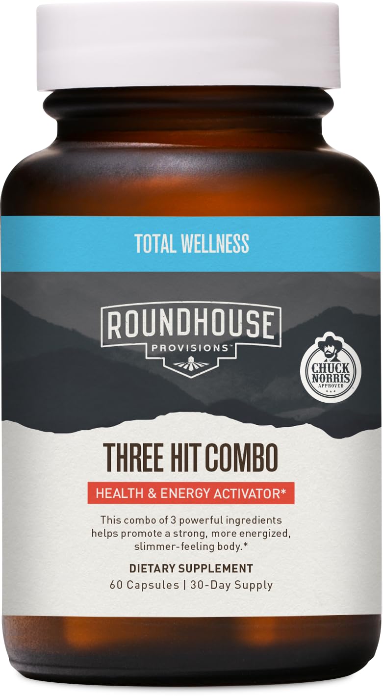 ROUNDHOUSE PROVISION Three Hit Combo by Chuck Norris ‚Äì Fat Burner, Energy Booster & Wellness Support ‚Äì 30-Day Supply (60 Capsules) - BeesActive Australia