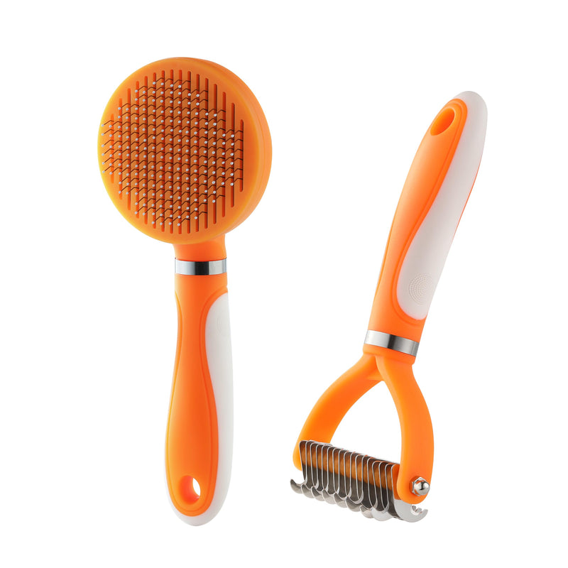 Pet Grooming Brush and Self Cleaning Slicker Brush, Dog Brush Cat Brush for Shedding, Undercoat Rake for Dogs & Cats, Deshedding Dematting Brush for Dogs & Cats, Brushes for Long Haired Pets - BeesActive Australia