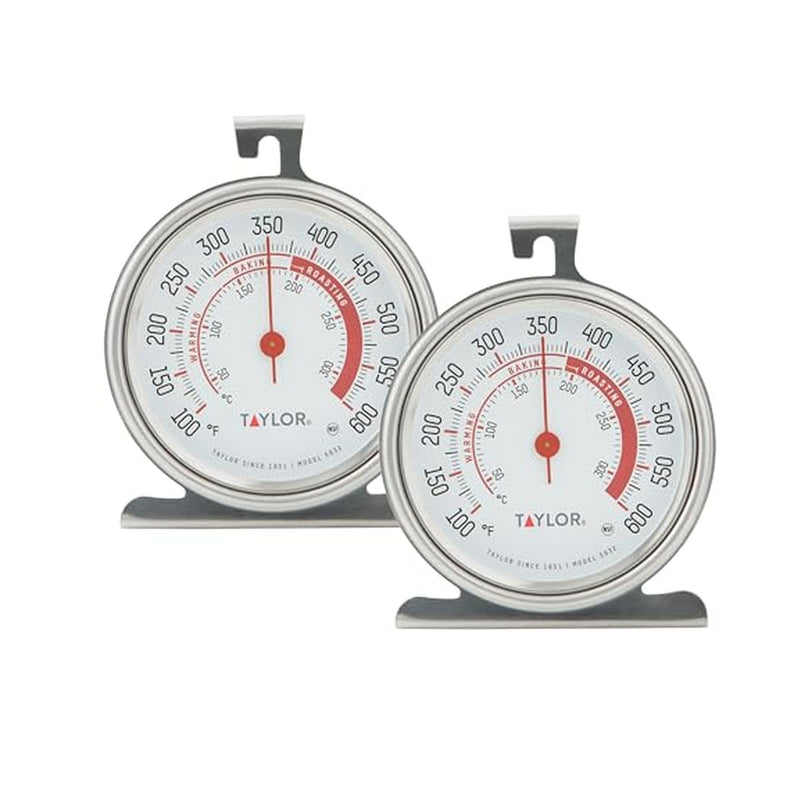 Taylor 5932 Large Dial Kitchen Cooking Oven Thermometer, 3.25 Inch Dial, Stainless Steel, Oven Thermometers, Silver - 2 Pack Pack of 2 - BeesActive Australia