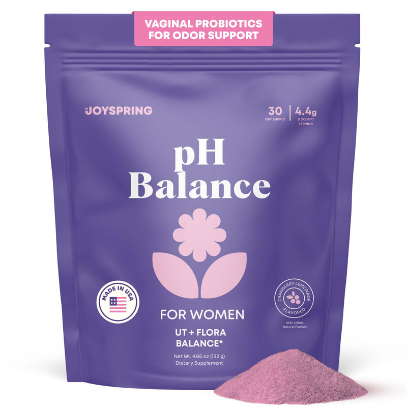 JoySpring pH Balance Vaginal Probiotic Powder for Women | Lactobacillus Acidophilus + D-Mannose with Cranberry Supplement | Supports Vaginal Flora, Freshness & Urinary Tract Health 2 Ounce (Pack of 1)
