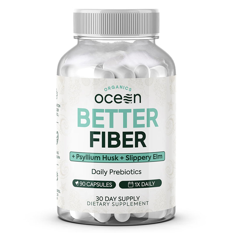 Better Fiber - Daily Fiber Supplement - Soften Stool for Effortless Bowel Movements - with Psyllium Hulk and Slippery Elm - 90 Capsules 90 Count (Pack of 1) - BeesActive Australia