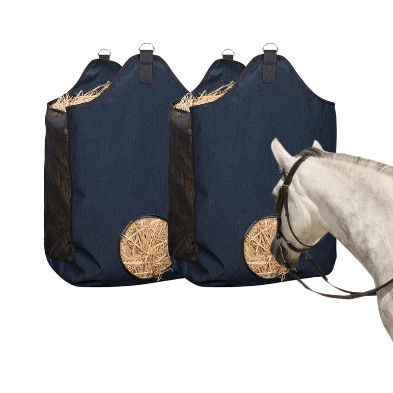 2 Pcs Hay Bags for Horse, Large Capacity Feeding Bag, Goat Hay Feeder, Hay Nets for Sheep, Open Feed Hole Hay Feeder for Slow Feeding Blue - BeesActive Australia